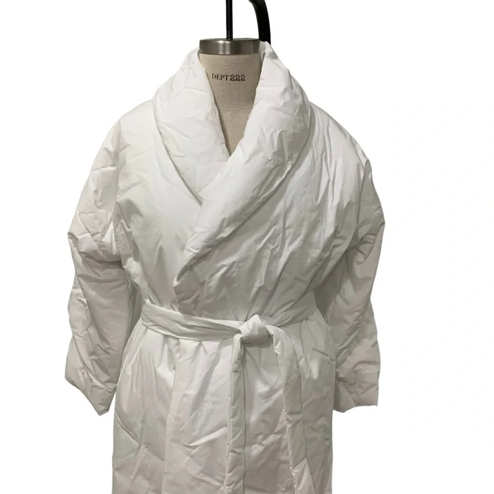 Skims Cotton Duvet Robe in Marble White by Kim Kardashian Women’s Size Large